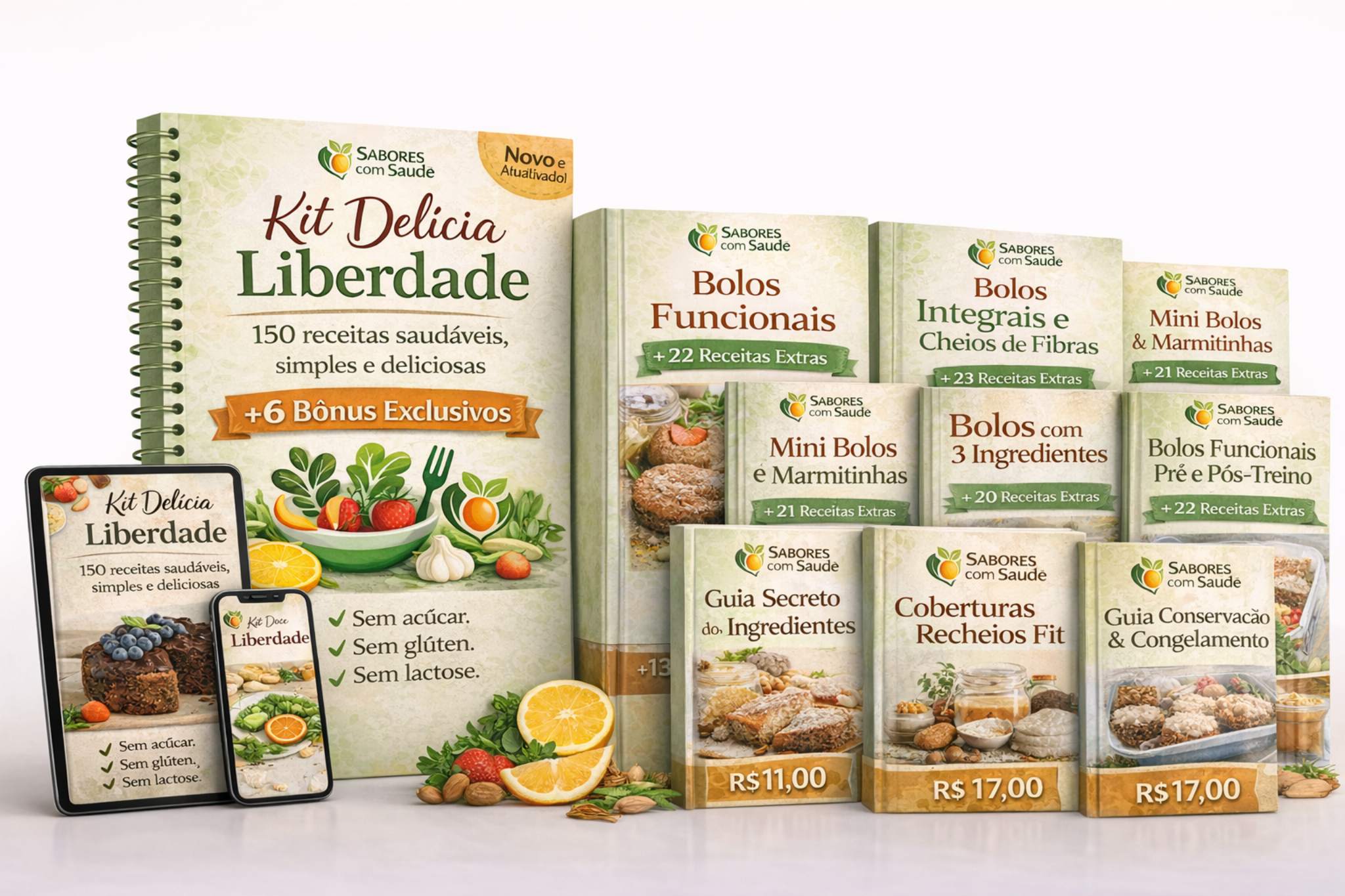 Mockup do Kit Doce Liberdade - Sabores com Saúde